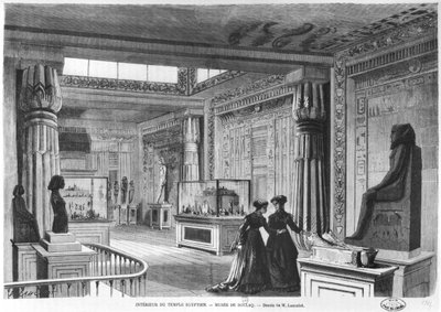 Interior of the Egyptian Temple at the Universal Exhibition at the Champ-de-Mars in Paris by Dieudonne Auguste Lancelot